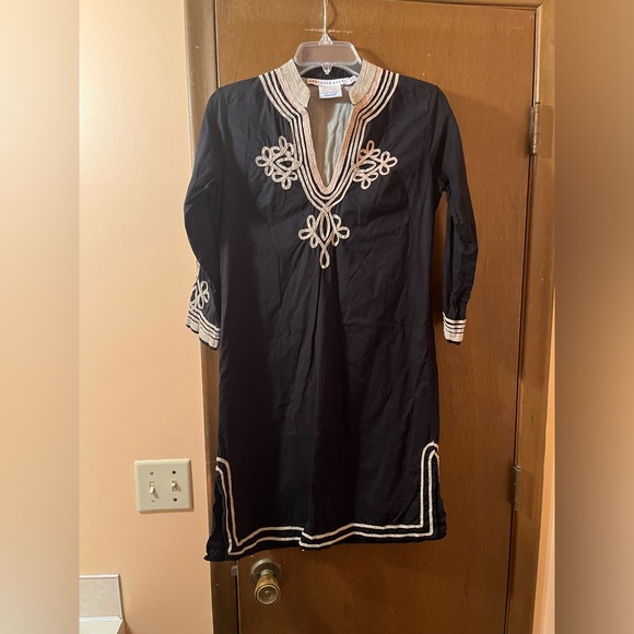 Gretchen Scott Designs Baby Tangier Embroidered Dress in Black/Tan - Picture 2 of 6